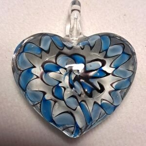 Blown glass heart pendant